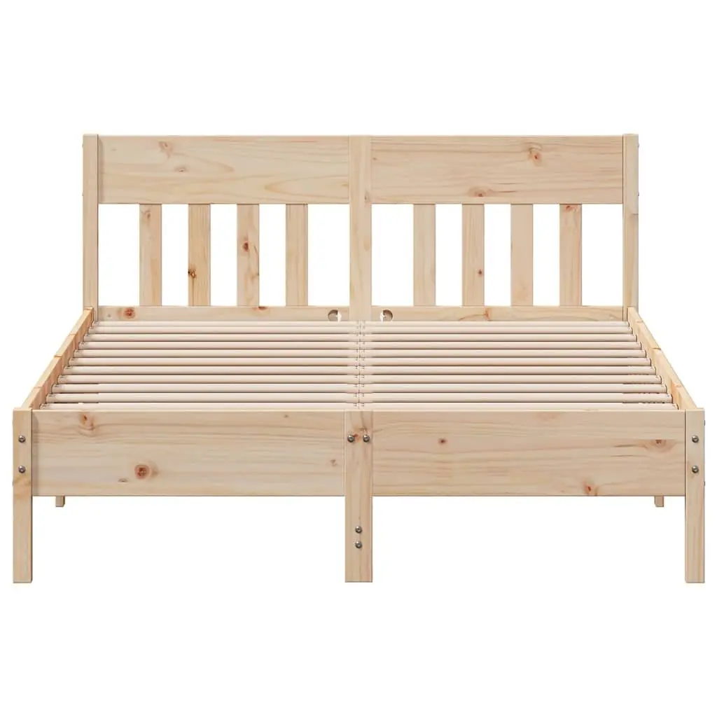 Solid Pine Bed Frame 150x200 cm with Slatted Base