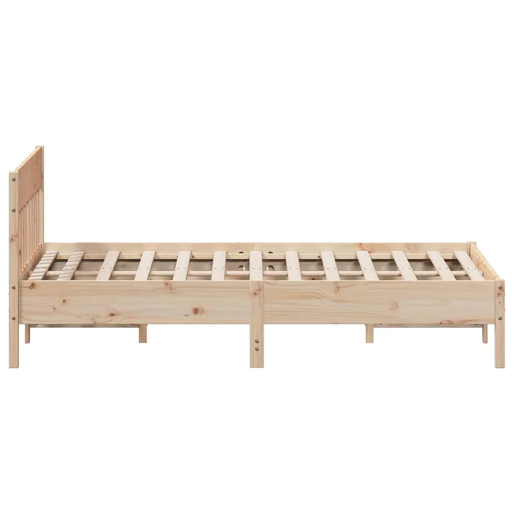 Solid Pine Bed Frame 150x200 cm with Slatted Base