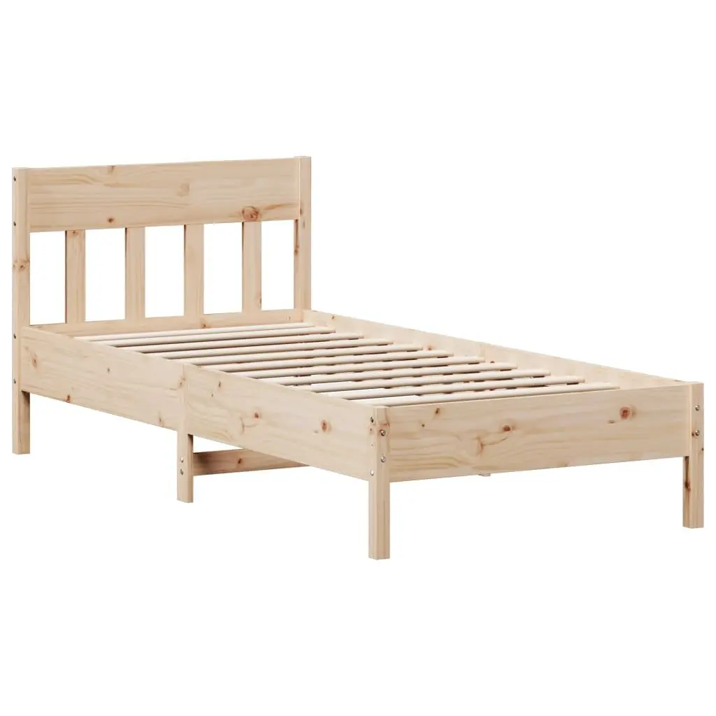 Solid Pine Wood Bed Frame 90x190 cm in Brown