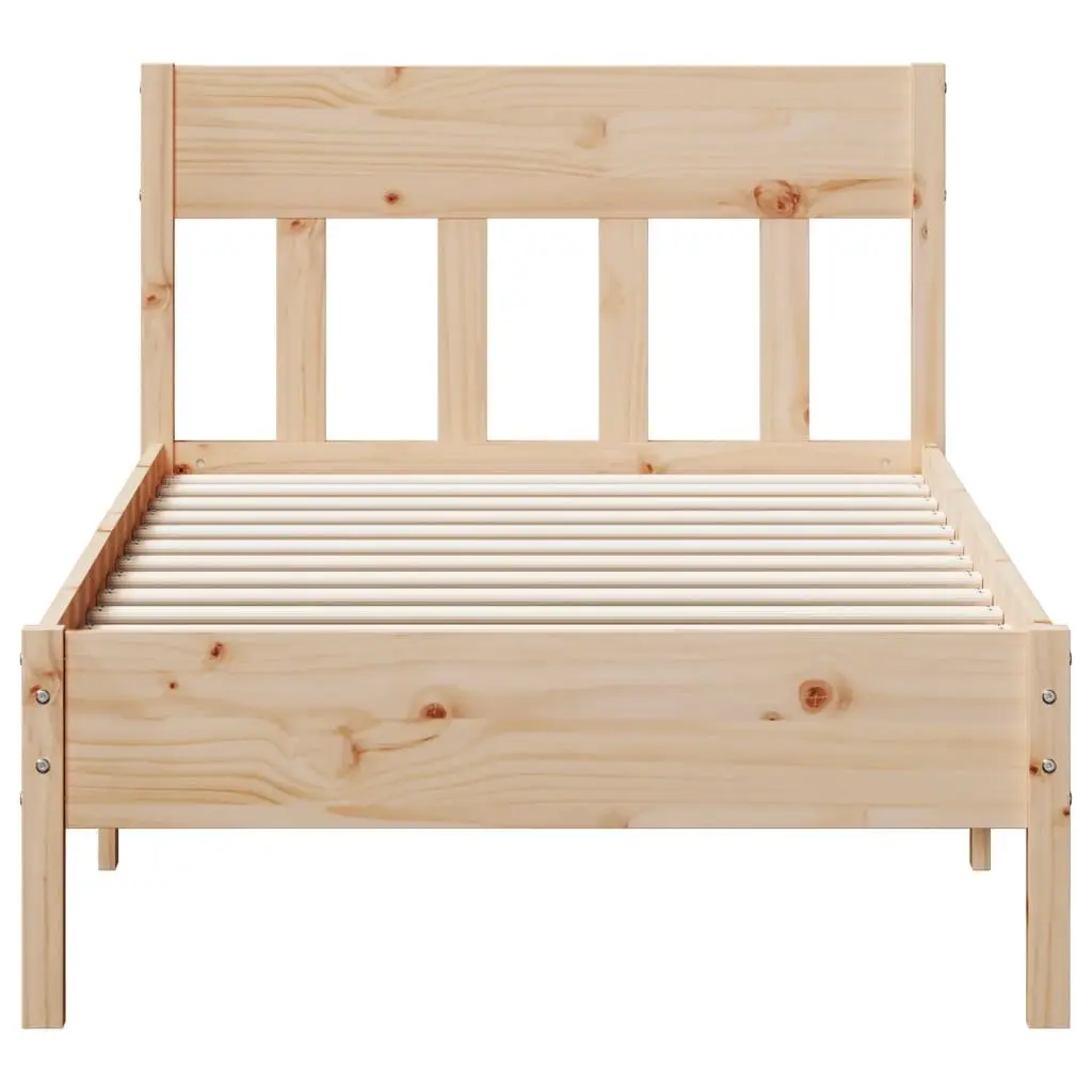 Solid Pine Wood Bed Frame 90x190 cm in Brown