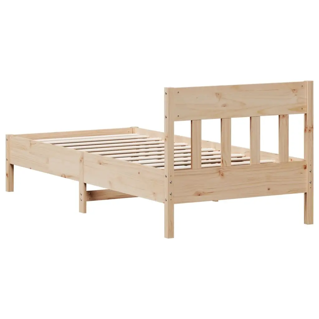 Solid Pine Wood Bed Frame 90x190 cm in Brown