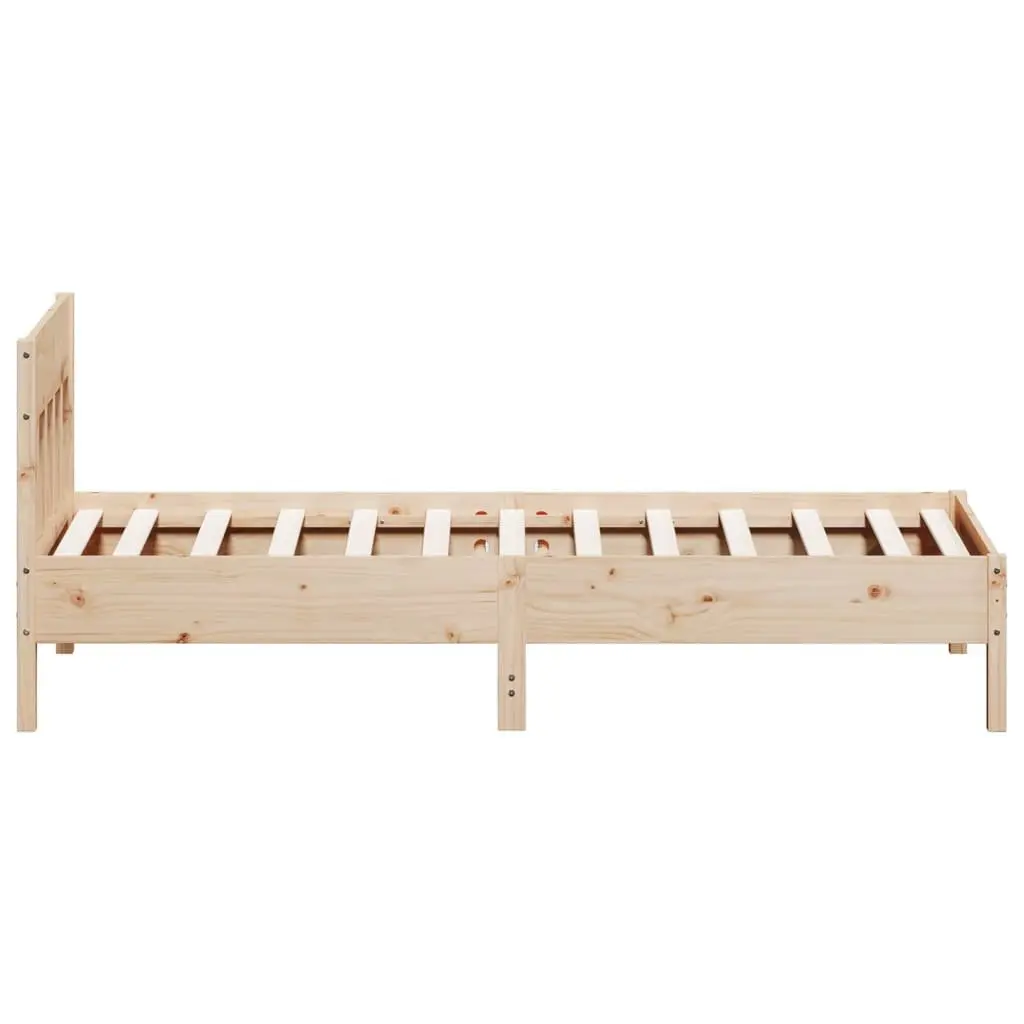 Solid Pine Wood Bed Frame 90x190 cm in Brown