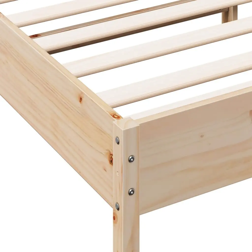 Solid Pine Wood Bed Frame 90x190 cm in Brown
