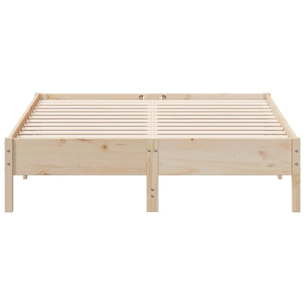 Solid Pine Wood Bed Frame 150x200 cm with Slatted Base