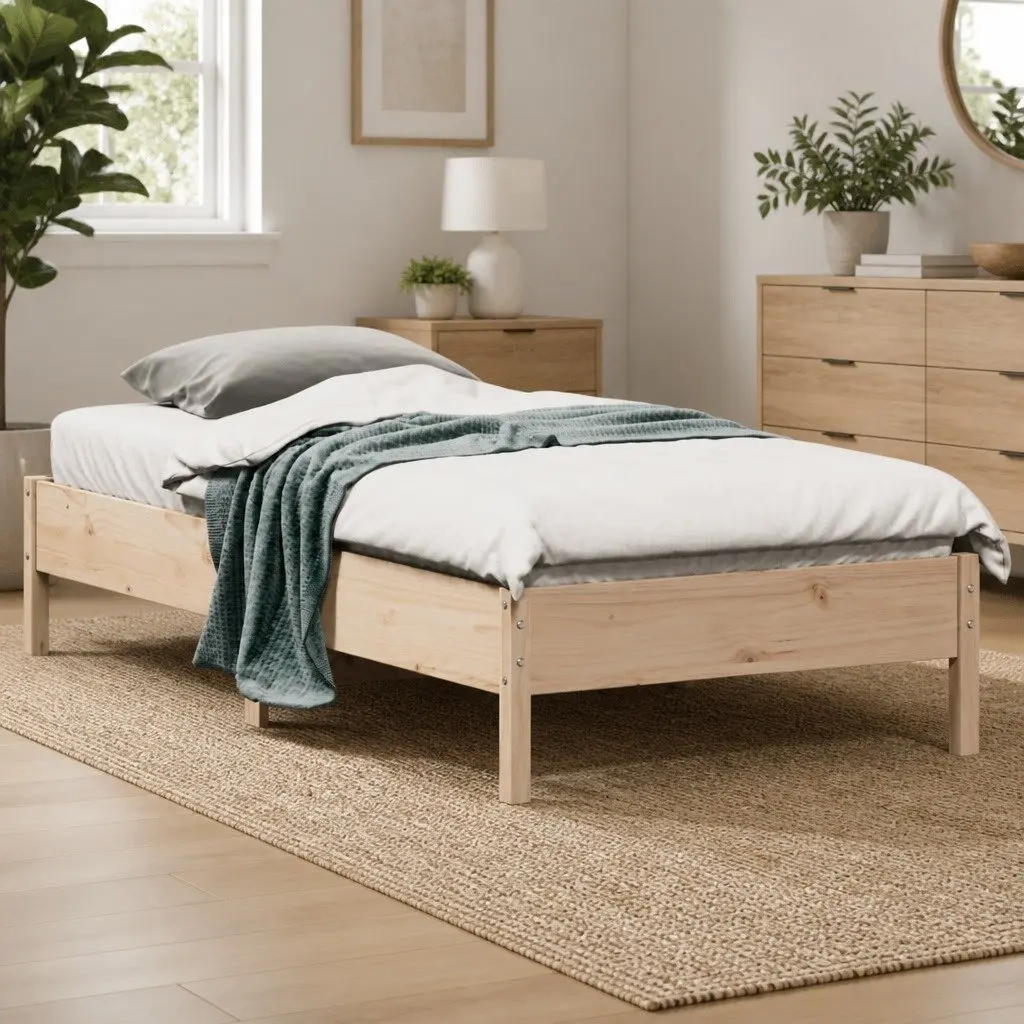 Solid Pine Wood Bed Frame 90x190 cm in Brown