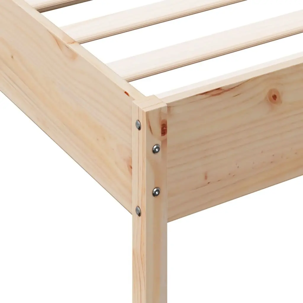 Solid Pine Wood Bed Frame 90x190 cm in Brown