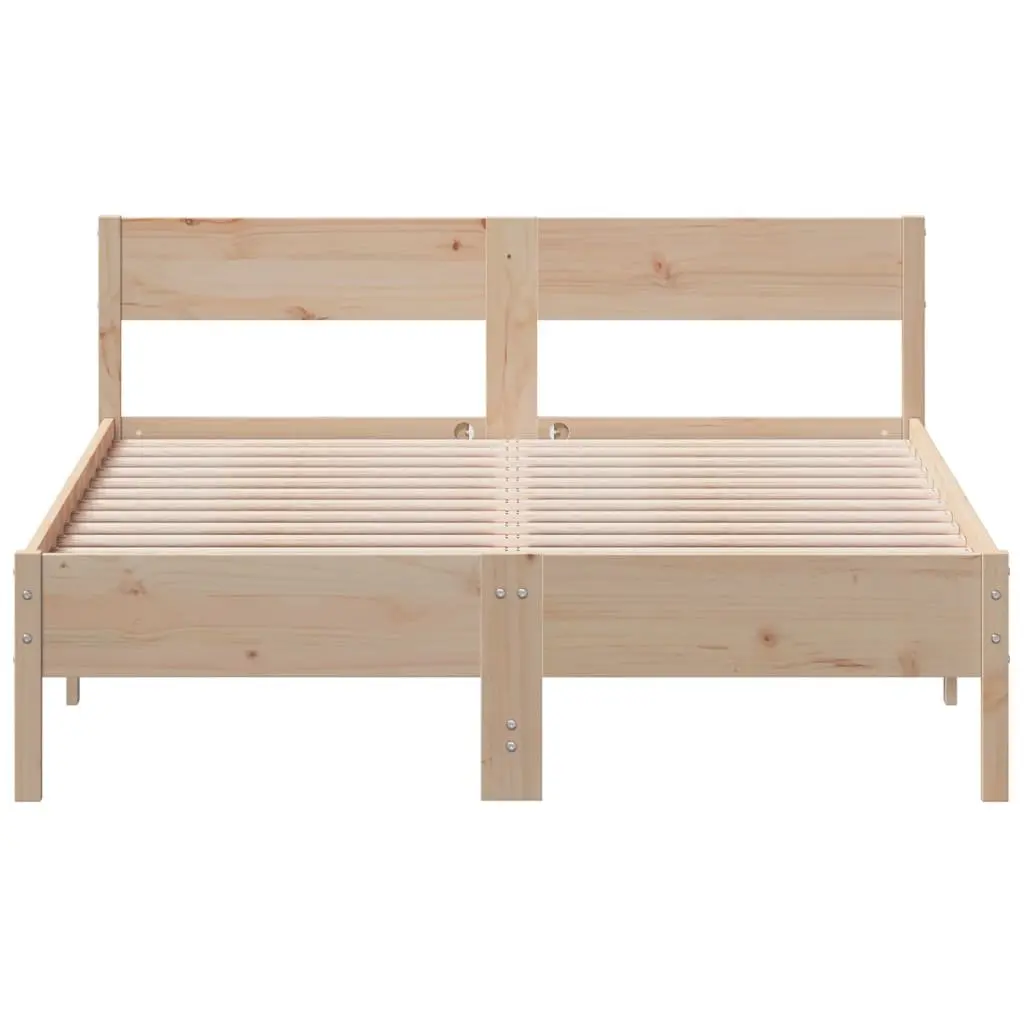Solid Wood Pine Bed Frame 150x200 cm with Slatted Base