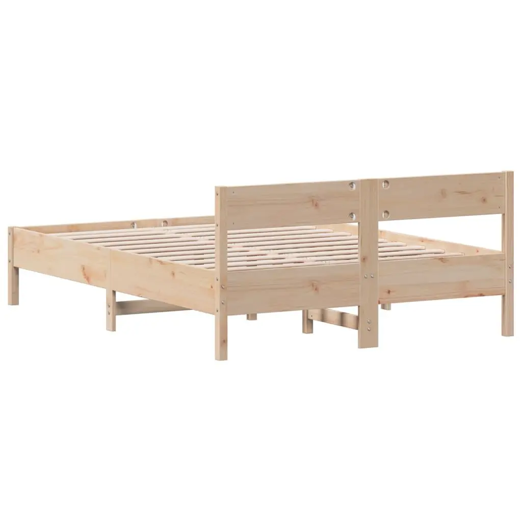Solid Wood Pine Bed Frame 150x200 cm with Slatted Base