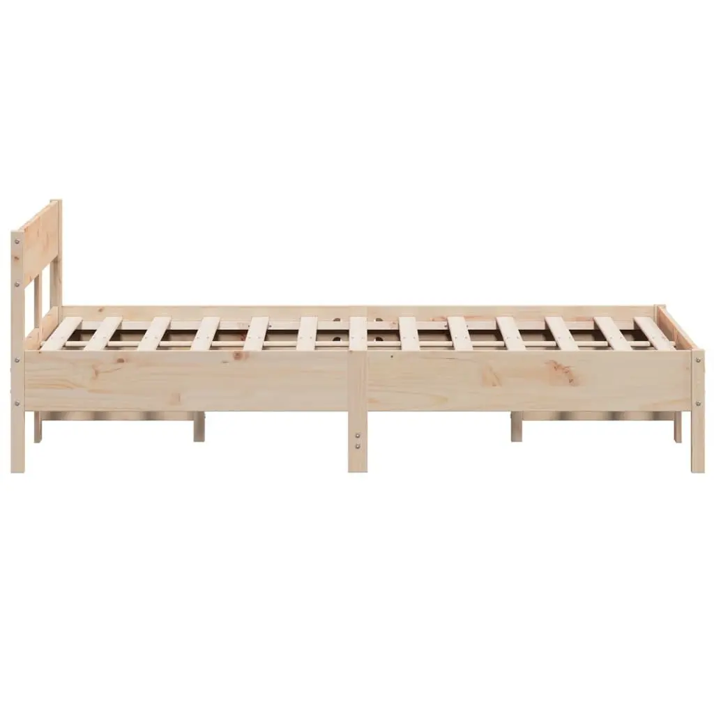 Solid Wood Pine Bed Frame 150x200 cm with Slatted Base