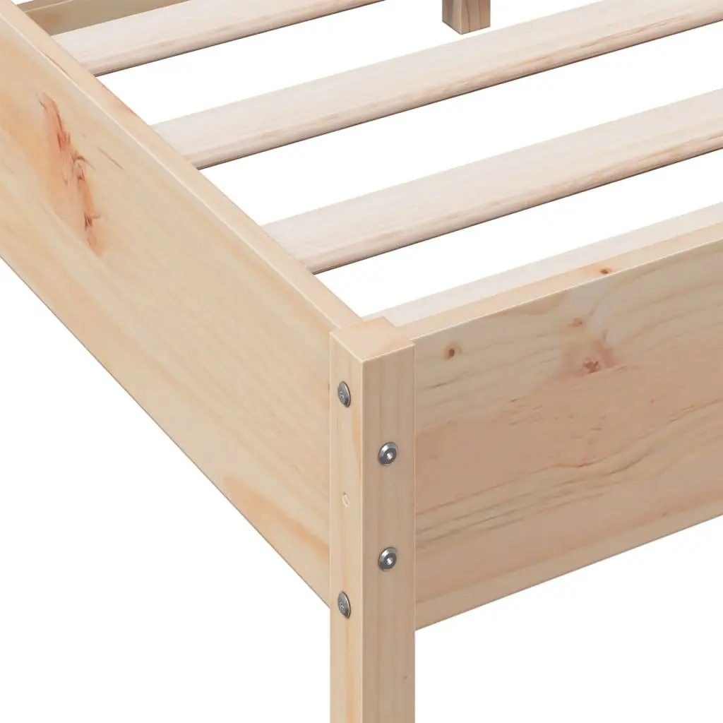 Solid Wood Pine Bed Frame 150x200 cm with Slatted Base