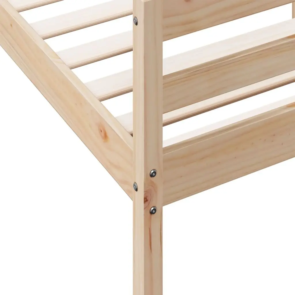 Solid Pine Wood Double Bed Frame 137x187cm Brown