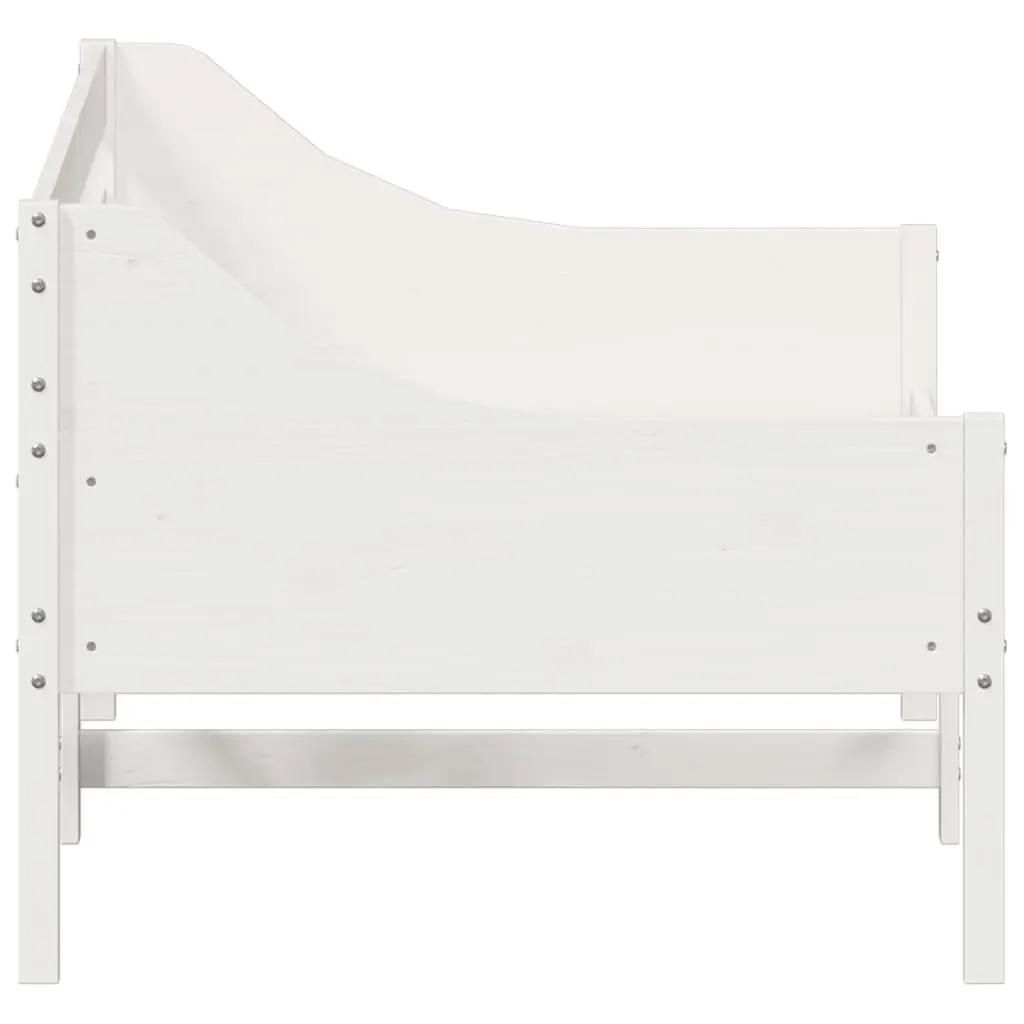 Solid Pine White Day Bed Frame 90x190 cm with Guardrails