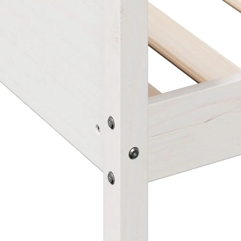 Solid Pine White Day Bed Frame 90x190 cm with Guardrails