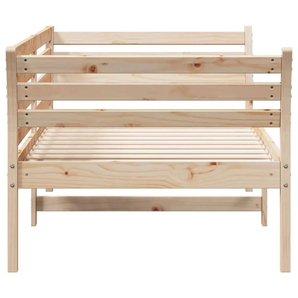 Solid Pine Wood Day Bed Frame 90x190 cm with Guardrails