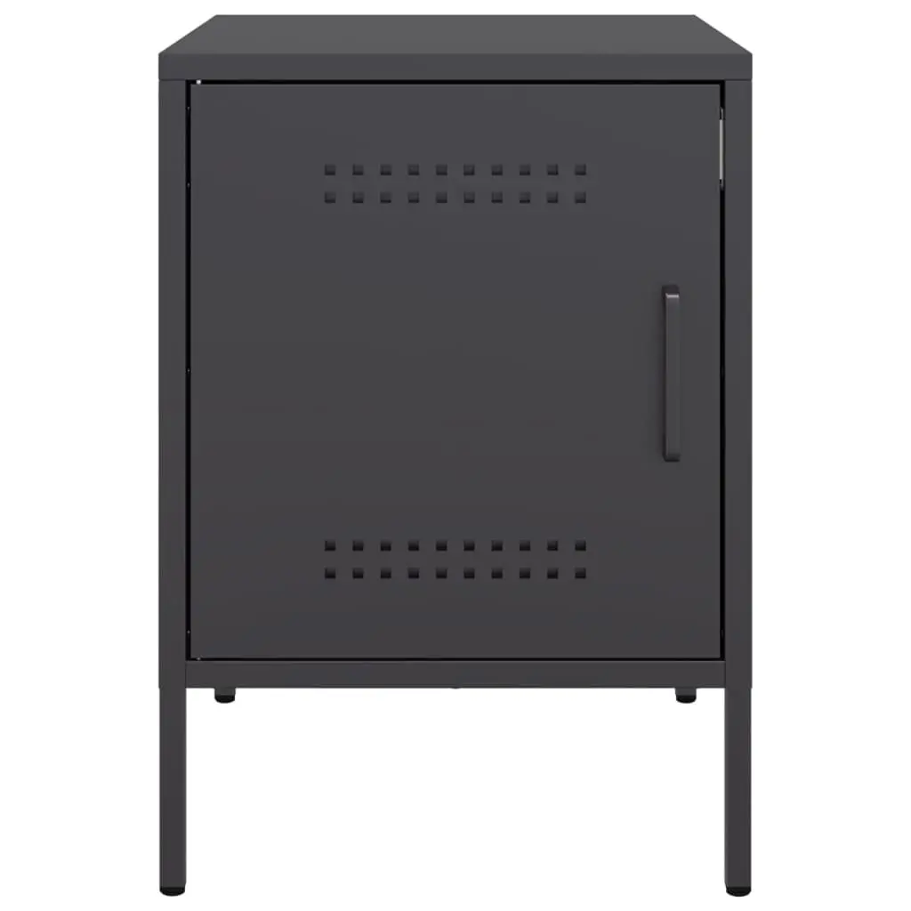 Bedside Cabinets 2 pcs Black Industrial Nightstand Storage Side Table