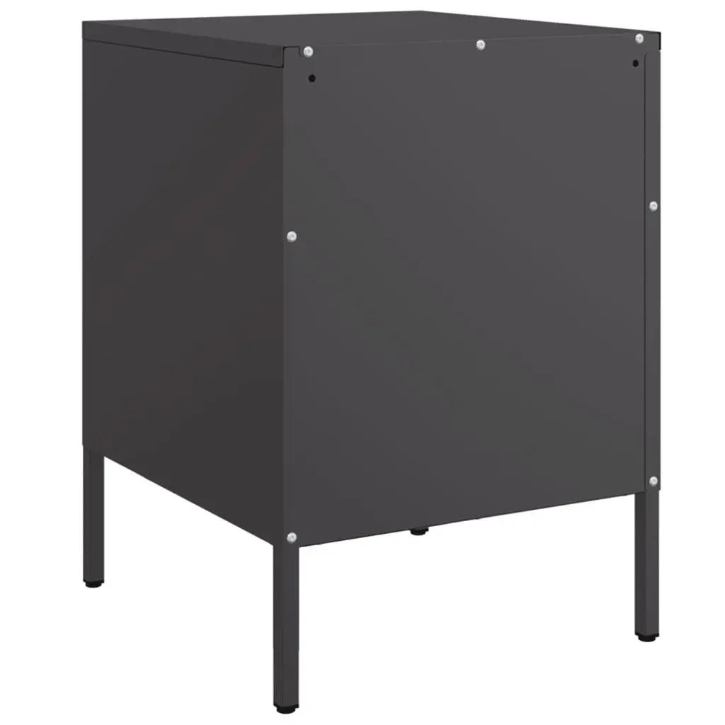 Bedside Cabinets 2 pcs Black Industrial Nightstand Storage Side Table