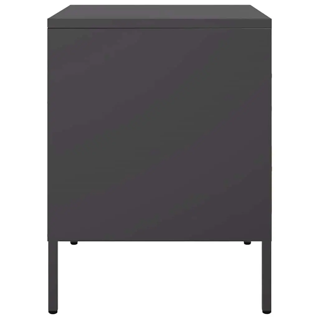 Industrial Style Black Bedside Cabinet with 2 Drawers