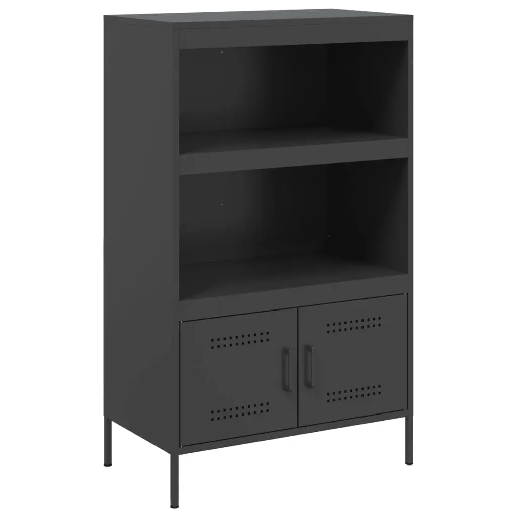 Industrial Style Highboard Storage Cabinet in Black