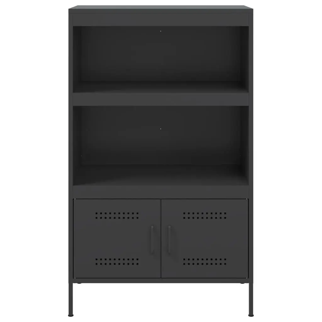 Industrial Style Highboard Storage Cabinet in Black