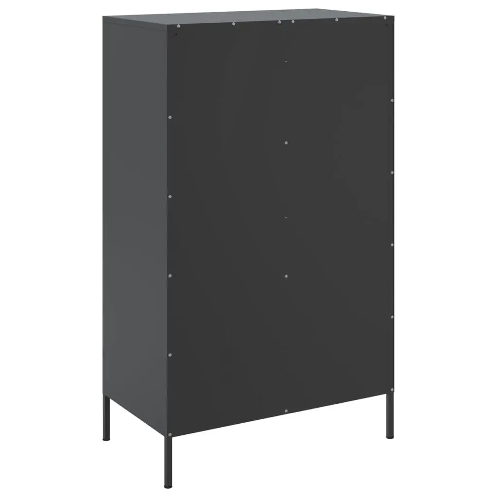 Industrial Style Highboard Storage Cabinet in Black