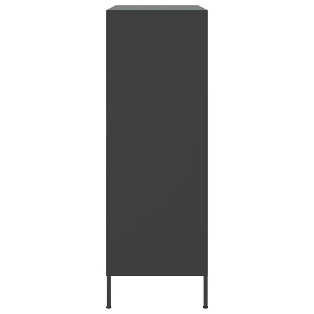 Industrial Style Highboard Storage Cabinet in Black