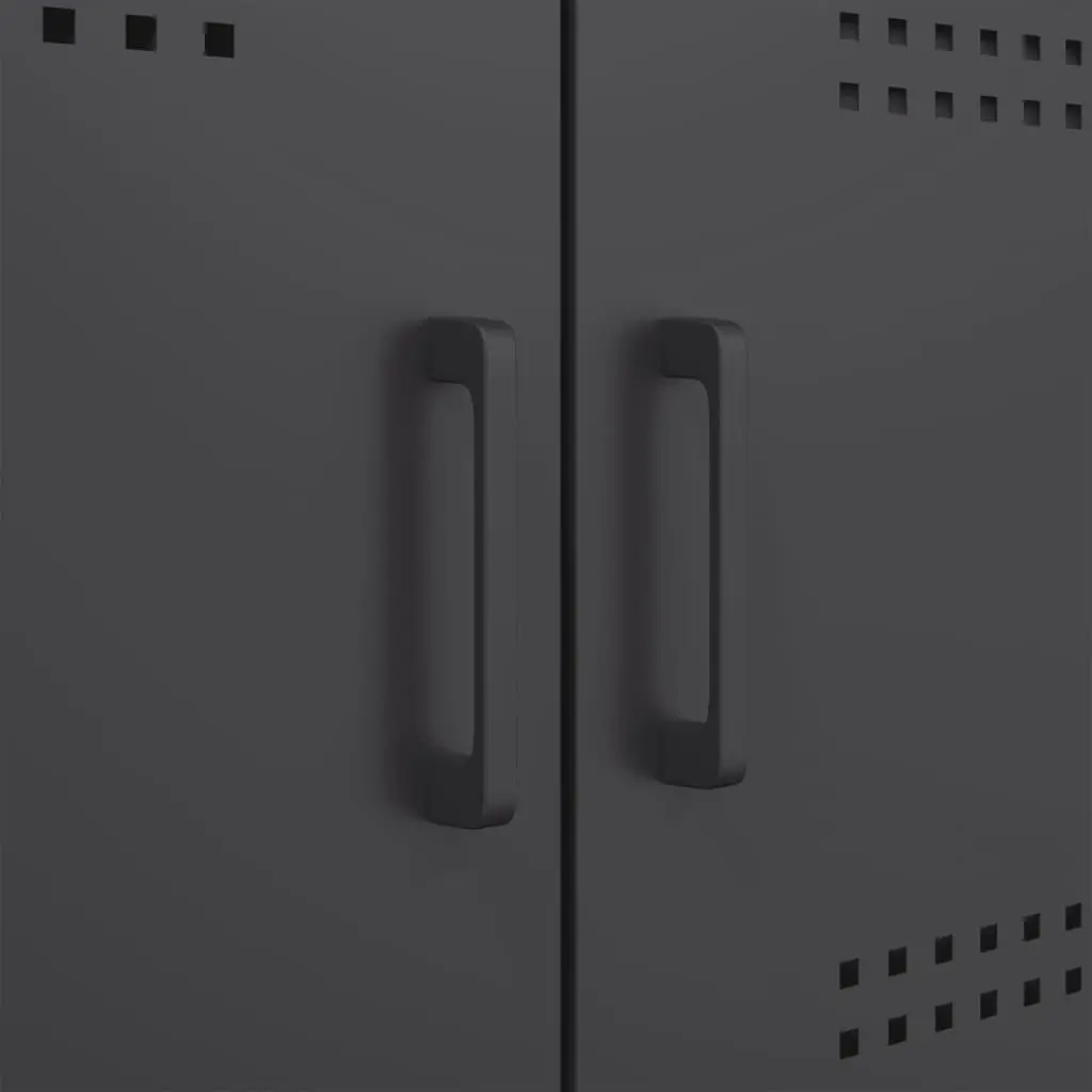 Industrial Style Highboard Storage Cabinet in Black