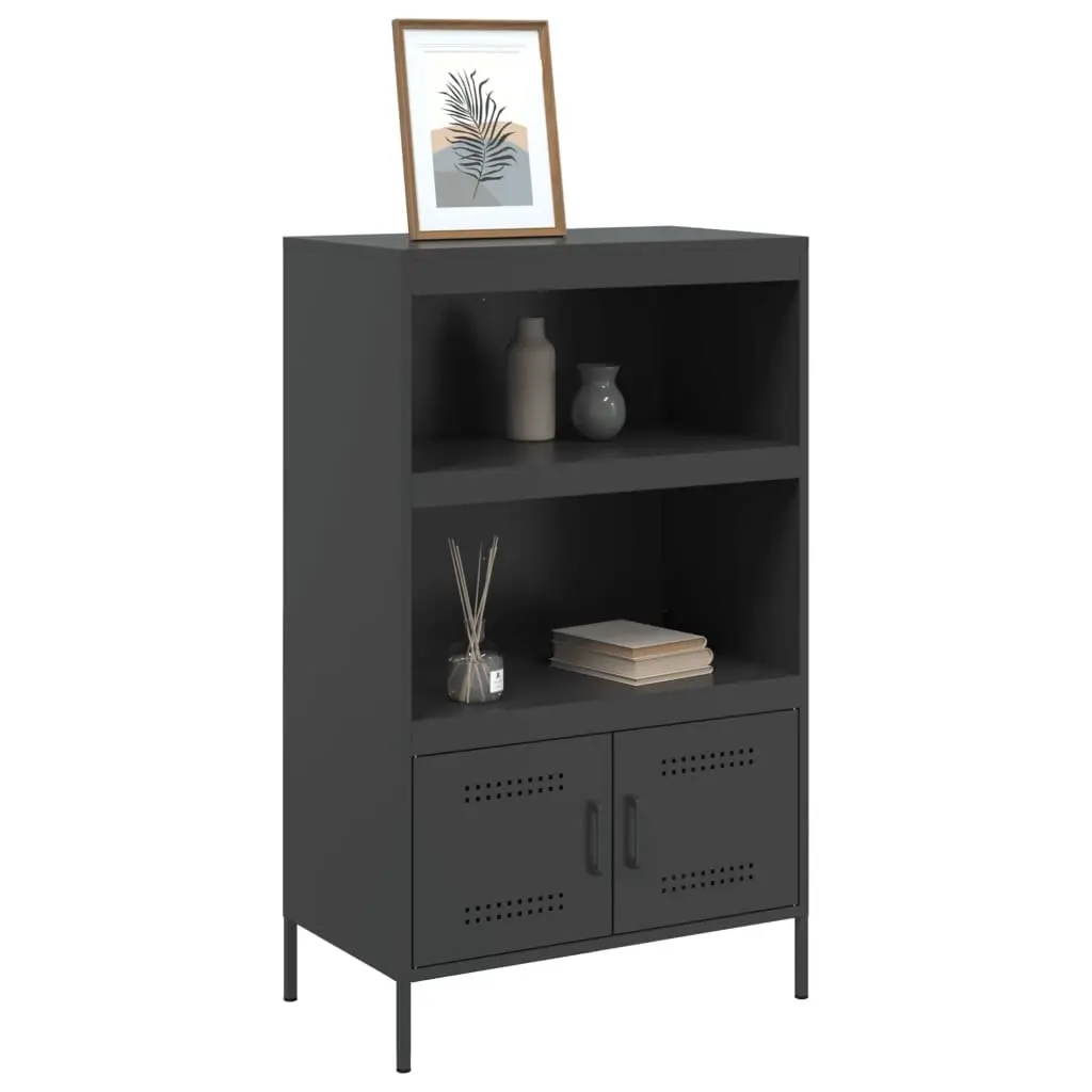 Industrial Style Highboard Storage Cabinet in Black