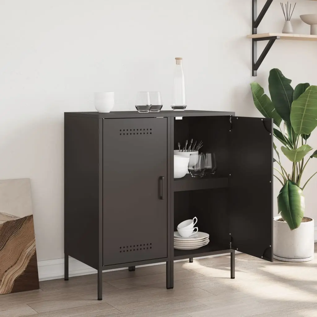 Black Industrial Sideboards Storage Cabinet 2 pc Buffet Living Room Bedroom