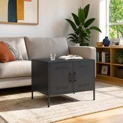 Industrial Style Coffee Table with Storage Compartment