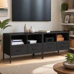 Industrial Black TV Cabinets for Living Room or Bedroom