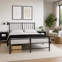Black Industrial Steel Bedside Cabinets 2 pcs