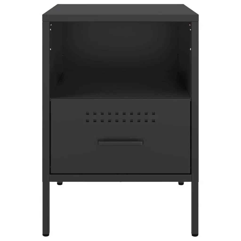 Black Industrial Steel Bedside Cabinets 2 pcs