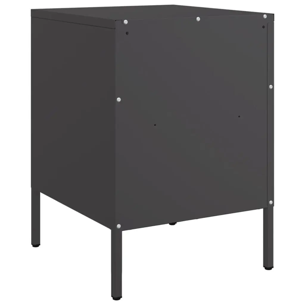 Black Industrial Steel Bedside Cabinets 2 pcs