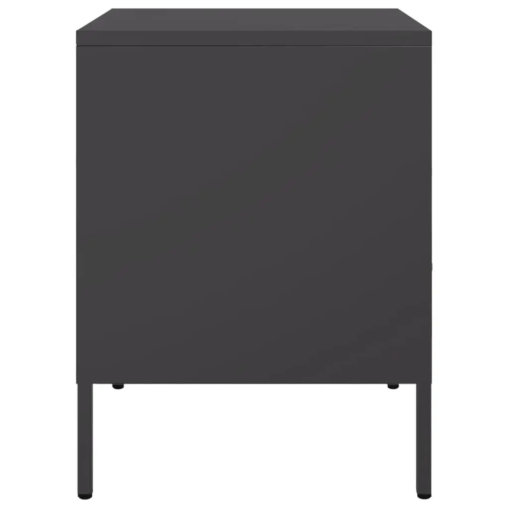 Black Industrial Steel Bedside Cabinets 2 pcs