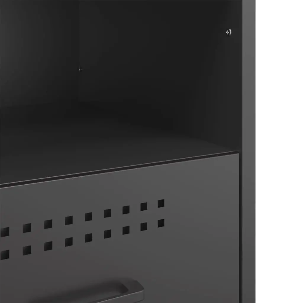 Black Industrial Steel Bedside Cabinets 2 pcs