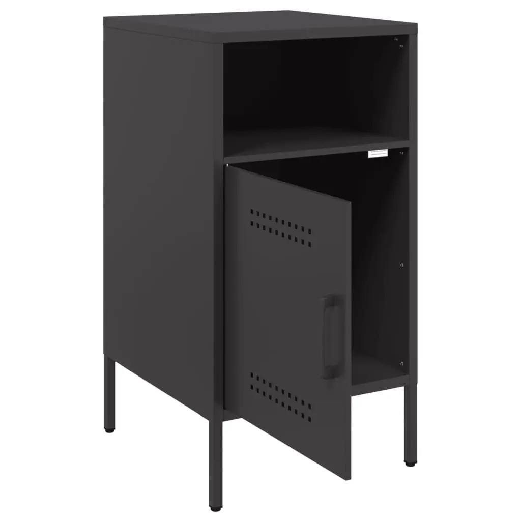 Bedside Cabinet 2 pcs Black 36x39x68 cm Industrial Storage Nightstand Table