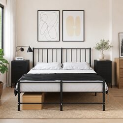 Black Bedside Cabinets Set of 2 - 36x39x68 cm