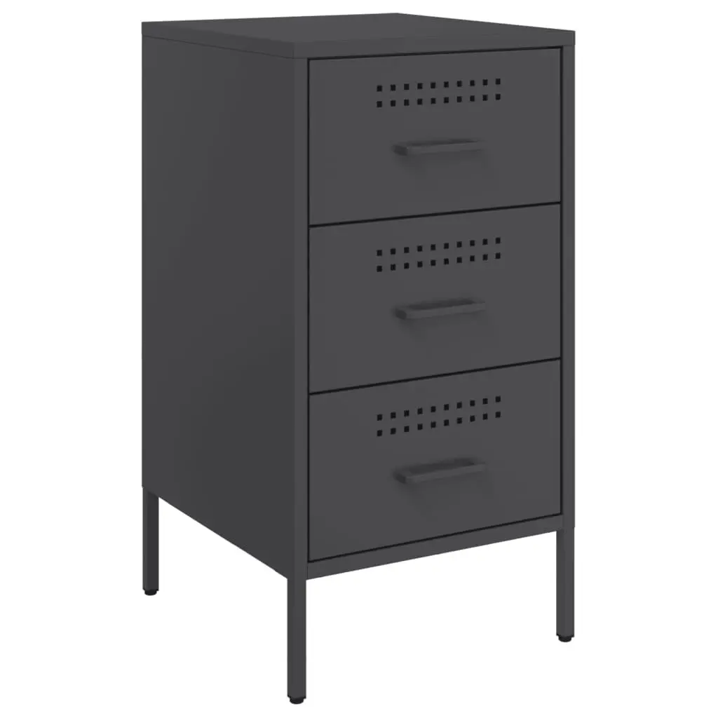 Bedside Cabinets Industrial Style Black 36x39x68 cm Cold-rolled Steel 2 Piece