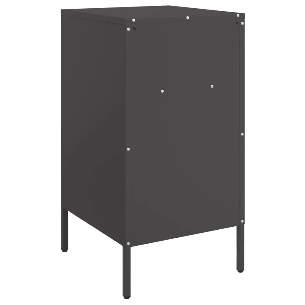 Bedside Cabinets Industrial Style Black 36x39x68 cm Cold-rolled Steel 2 Piece