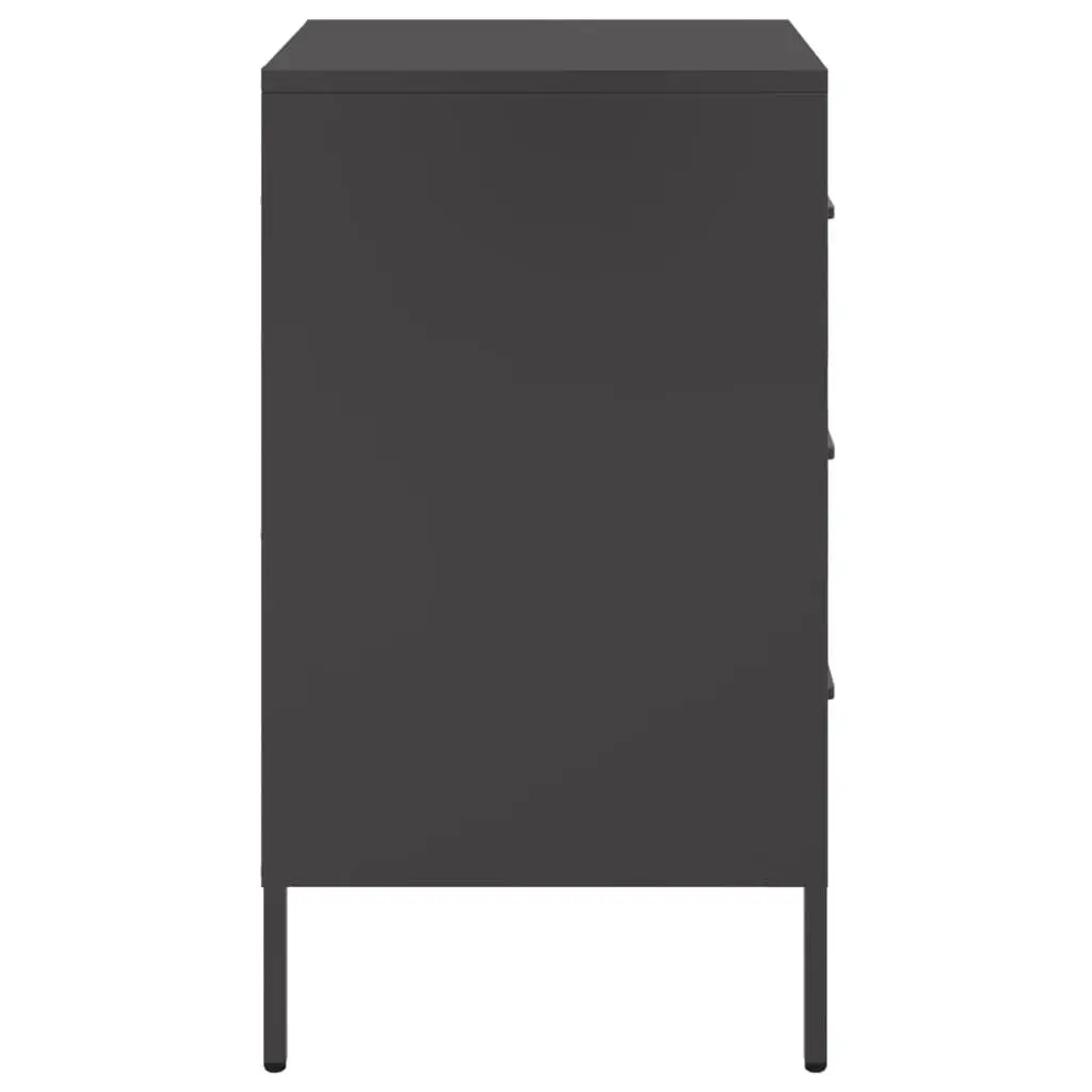 Bedside Cabinets Industrial Style Black 36x39x68 cm Cold-rolled Steel 2 Piece