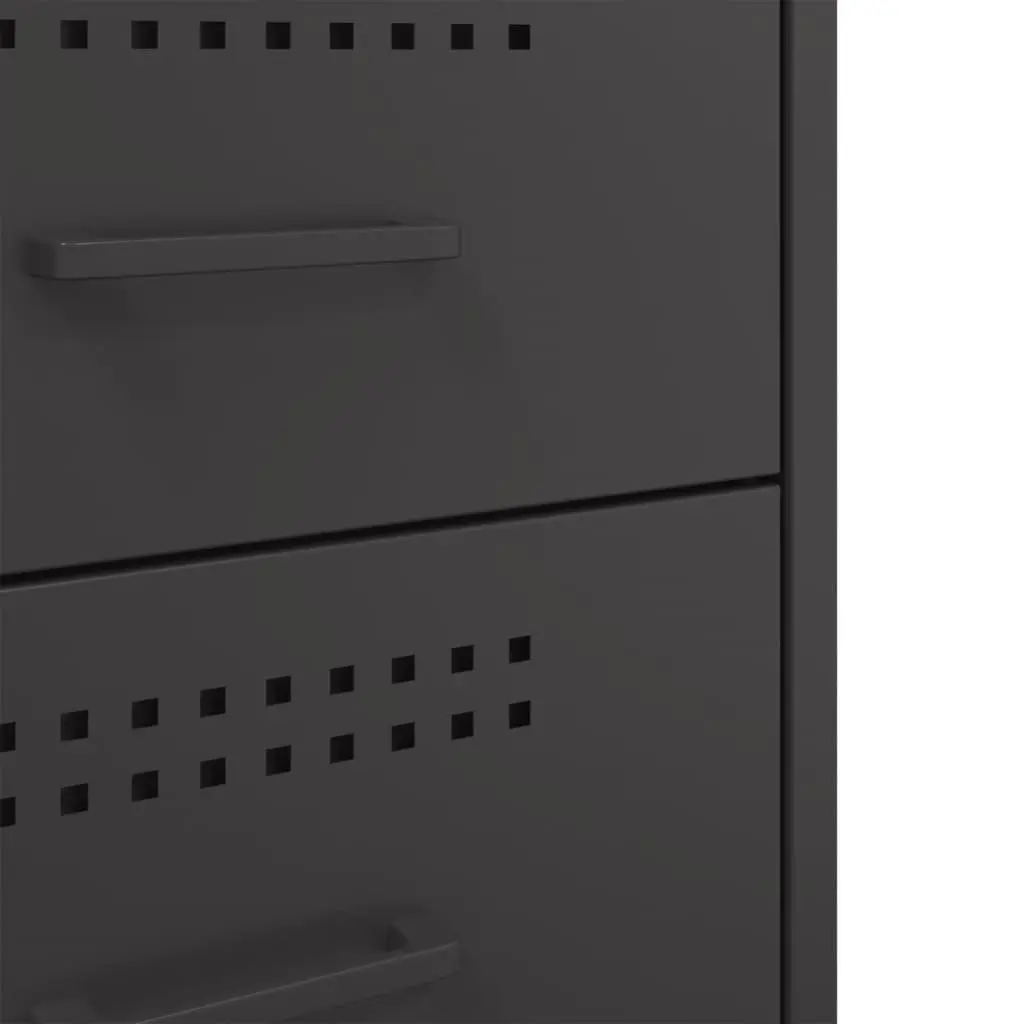 Bedside Cabinets Industrial Style Black 36x39x68 cm Cold-rolled Steel 2 Piece