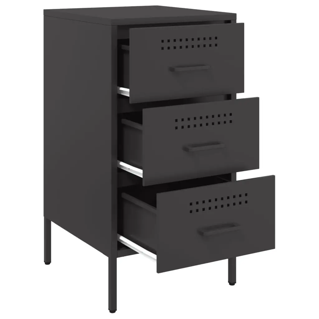 Bedside Cabinets Industrial Style Black 36x39x68 cm Cold-rolled Steel 2 Piece