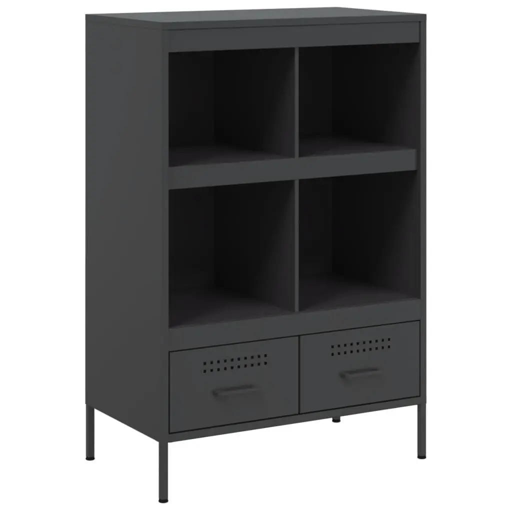 Black Highboard Cabinet 68x39x101.5cm for Storage