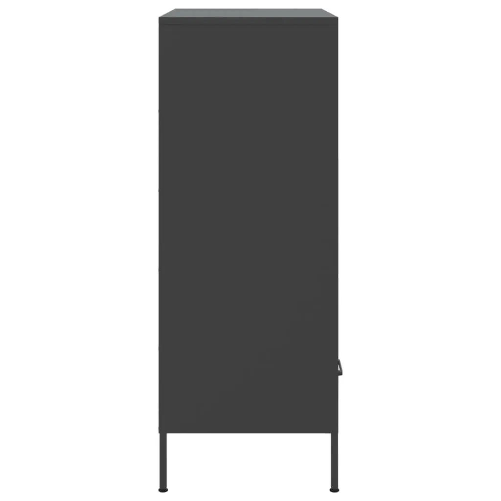 Black Highboard Cabinet 68x39x101.5cm for Storage