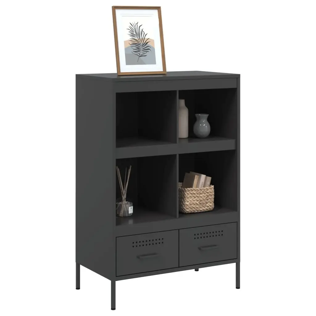 Black Highboard Cabinet 68x39x101.5cm for Storage