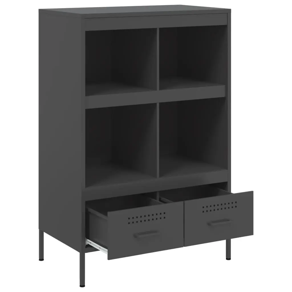 Black Highboard Cabinet 68x39x101.5cm for Storage
