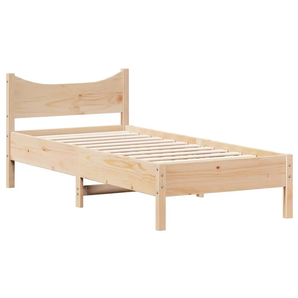 Solid Wood Pine Single Bed Frame 92x187 cm