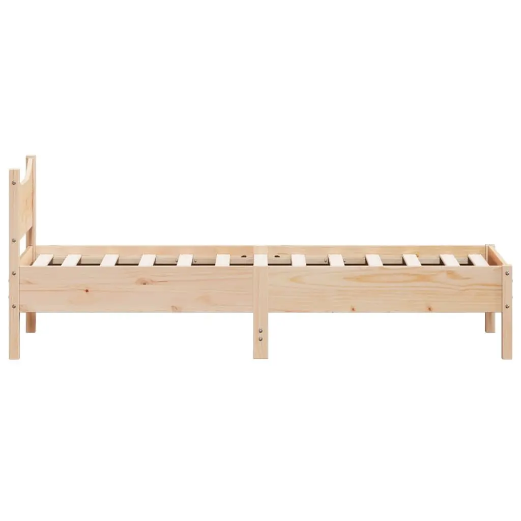 Solid Wood Pine Single Bed Frame 92x187 cm