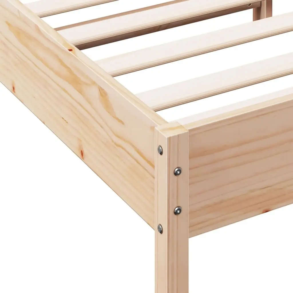 Solid Wood Pine Single Bed Frame 92x187 cm