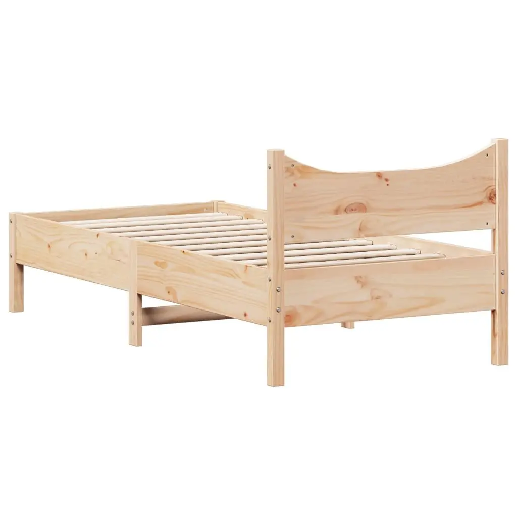 Solid Wood Pine Bed Frame 90x190 cm in Brown